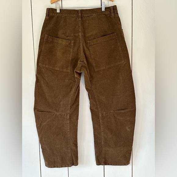 Nili Lotan Shon Corduroy Pant Sz 10 Brown Barrel Horseshoe - Picture 5 of 13